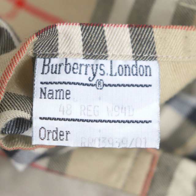 良品▽Burberrys バーバリーズ 裏地ノバチェック柄 ステンカラーコート