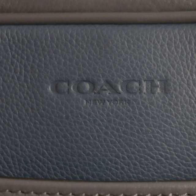 美品▼COACH コーチ F56018 PERRY SLIM カラーブロック ロゴ刻印入り レザー ブリーフケース/ビジネスバッグ グレー×紺×黒  メンズ｜au PAY マーケット