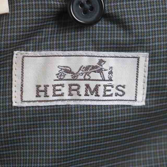 極美品▼HERMES エルメス セリエボタン ライナー・フード付き 比翼仕立て 3WAY WZIP ダウンコート ブラック×ブラウン 54 メンズ  仏製｜au PAY マーケット