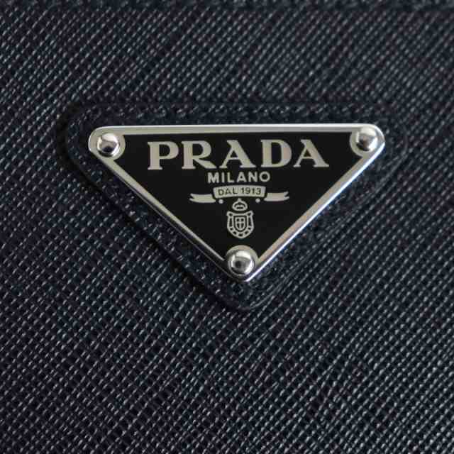 極美品▼定価324500円 PRADA プラダ 2YH070 ブリック 三角ロゴ サフィアーノレザー ショルダーバッグ 黒 シルバー金具 伊製 メンズ 袋付き