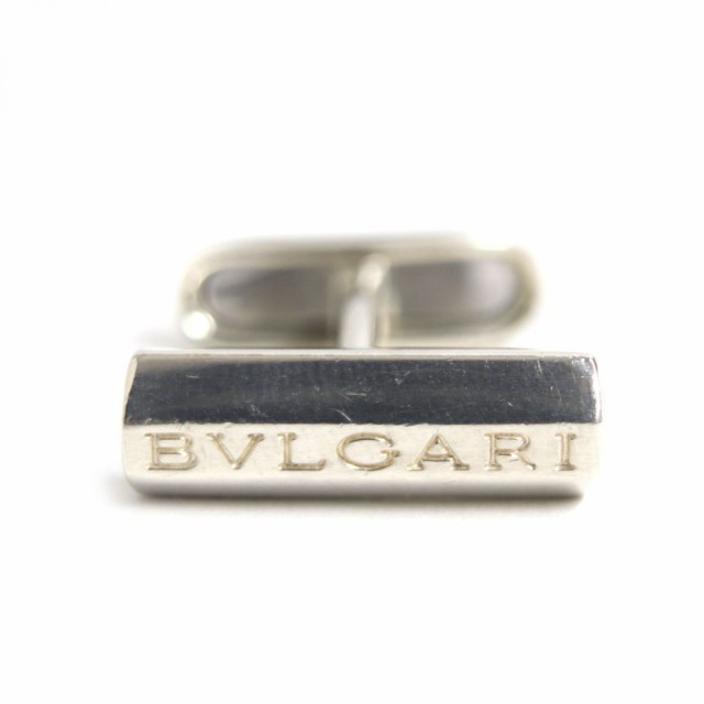 良品▽BVLGARI ブルガリ ロゴ刻印入り SV925 カフスボタン 