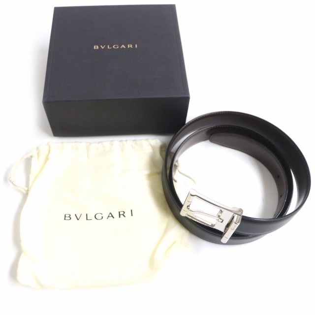 本体…本革ブルガリ BVLGARI 革ベルト シルバー×ブラウン