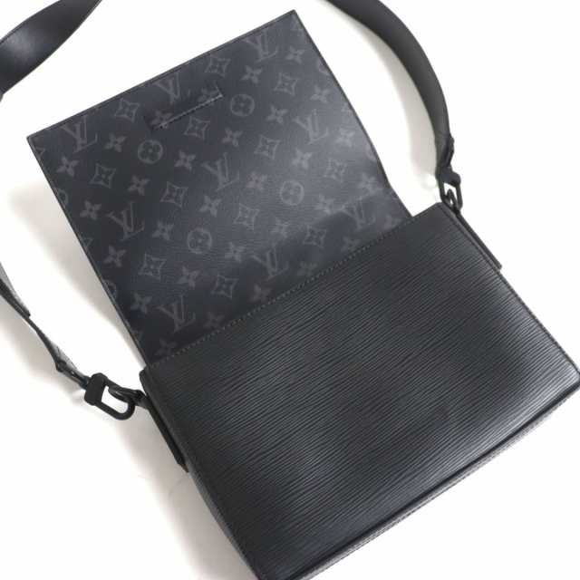 美品▼LOUIS VUITTON ルイヴィトン M58492 エピ/モノグラムエクリプス ニュー・フラップ メッセンジャー レザー ショルダーバッグ 黒 伊製