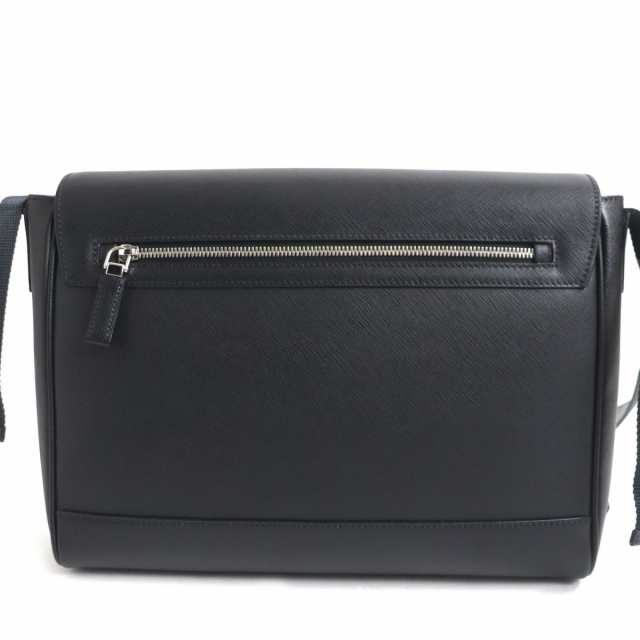 極美品▽PRADA プラダ 2VD018 サフィアーノレザー 三角ロゴ金具付き