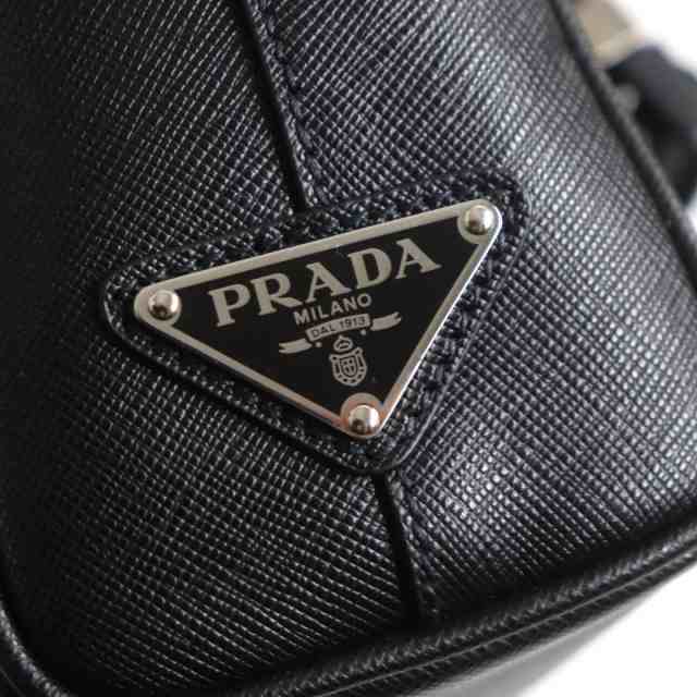 極美品▽PRADA プラダ 2VD018 サフィアーノレザー 三角ロゴ金具付き