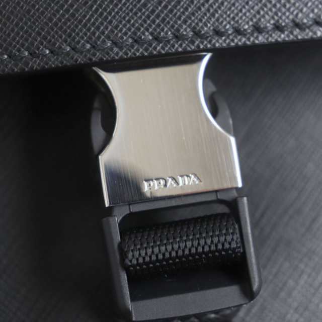 極美品▽PRADA プラダ 2VD018 サフィアーノレザー 三角ロゴ金具付き