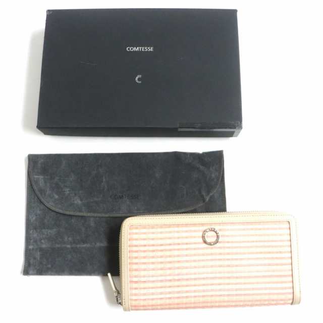 未使用品▽COMTESSE コンテス 4182002906 ホースヘア×レザー ロゴ金具 