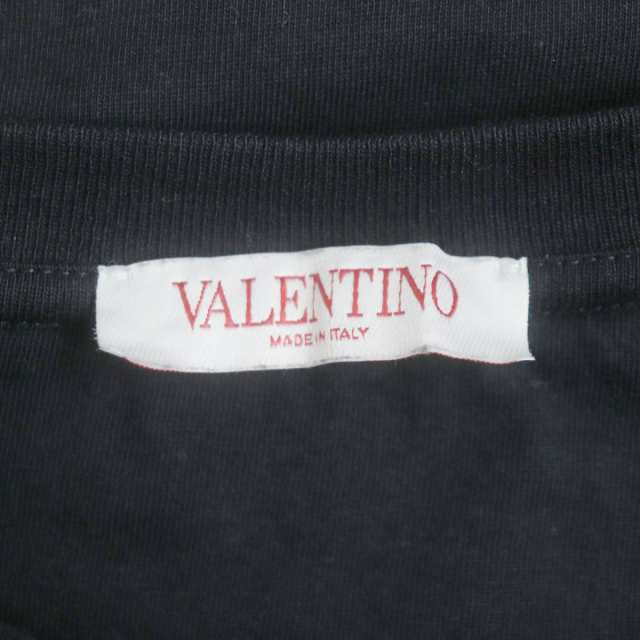 美品▼VALENTINO ヴァレンティノ 1V3MG10V8QD ロックスタッズ クルーネック 半袖Ｔシャツ ブラック XL メンズ イタリア製  正規品｜au PAY マーケット