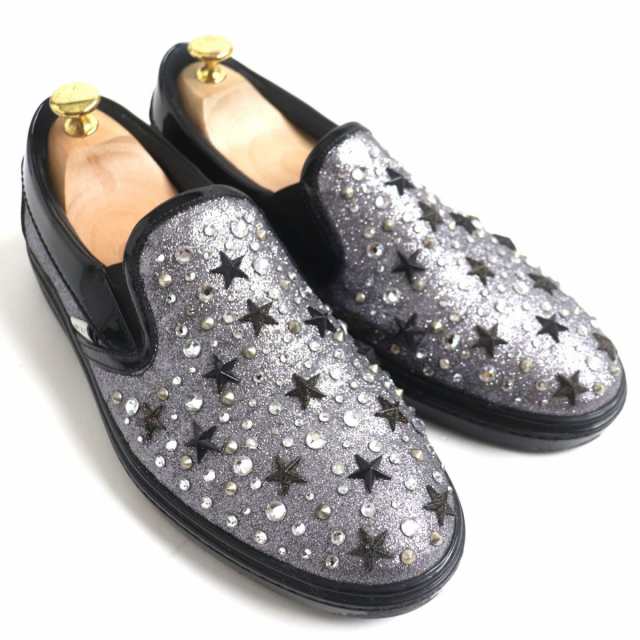 良品▽JIMMY CHOO ジミーチュウ スタースタッズ グリッター エナメル