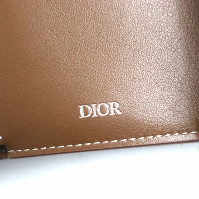 未使用品▼DIOR ディオールオム 2ESBC110 CDダイヤモンド レザー 3つ折り財布/コンパクトウォレット 茶 ゴール金具 伊製 メンズ  箱・袋付｜au PAY マーケット