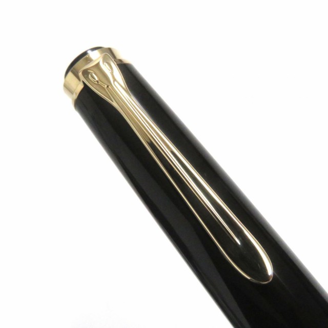 美品▼Pelikan ペリカン M405 スーベレーン 吸引式 ペン先14K 万年筆 ブラック×ゴールド Fニブ ドイツ製  箱・ケース・インク付き｜au PAY マーケット