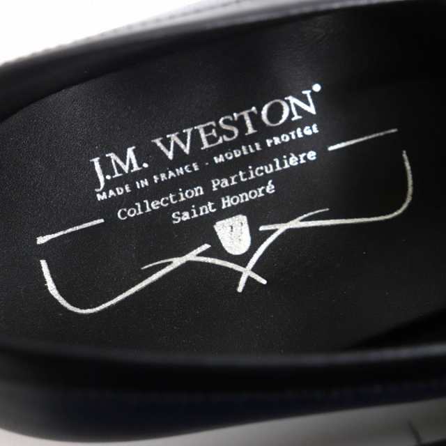 未使用品▼J.M. WESTON ジェイエムウエストン 180 バイカラー シグネチャーローファー/レザーシューズ 紺×黒 7D メンズ 仏製  箱・袋付き｜au PAY マーケット