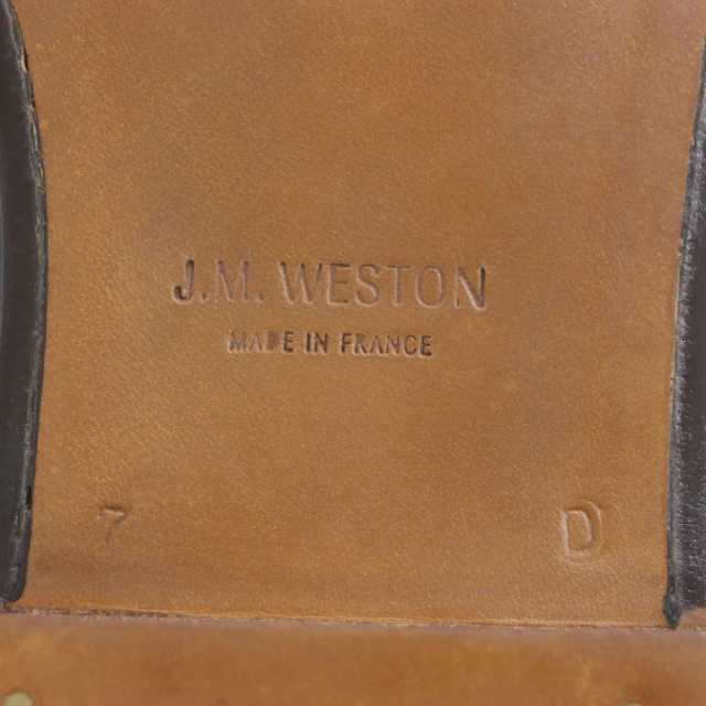 未使用品▼J.M. WESTON ジェイエムウエストン 180 バイカラー シグネチャーローファー/レザーシューズ 紺×黒 7D メンズ 仏製 箱・袋付き