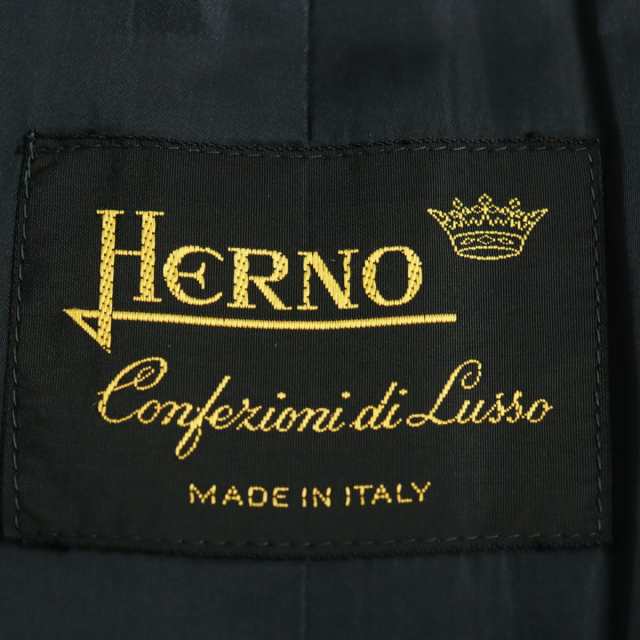 美品○希少 HERNO ヘルノ ヴィンテージ ウール系 裏地総柄 ロング丈