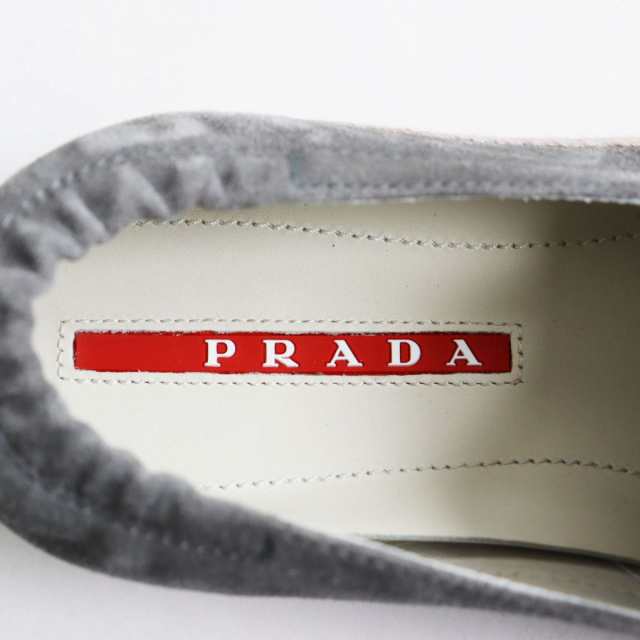 未使用品○PRADA プラダ 4D2363 スウェードレザー スリッポン