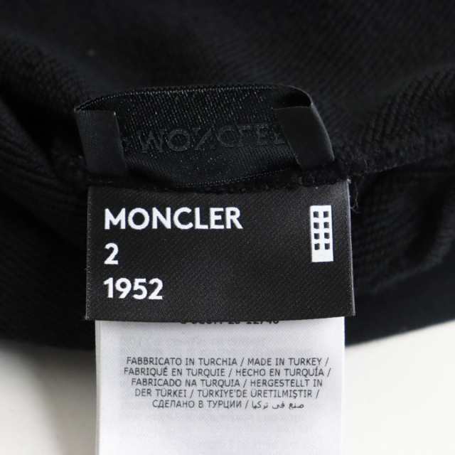 極美品●2020年製 MONCLER GENIUS モンクレールジーニアス 2 ロゴワッペン/バックプリント付き スウェット/トレーナー ブラック M 正規品515cm着丈