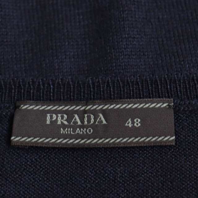 極美品 22SS PRADA プラダ バージンウール100％ Vネック ロング