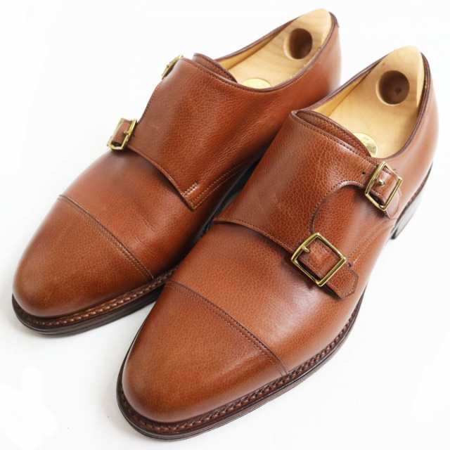 良品●JOHN LOBB ジョンロブ ウィリアム 9795ラスト キャップトゥ ダブルモンクストラップ レザーシューズ ブラウン 6 1/2 E  英国製｜au PAY マーケット