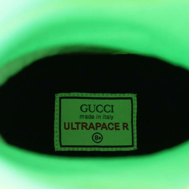 未使用品●GUCCI グッチ ULTRAPACE/ウルトラペースR ダブルG ニットハイカットスニーカー ブラック×蛍光グリーン 8 1/2  イタリア製 メン｜au PAY マーケット