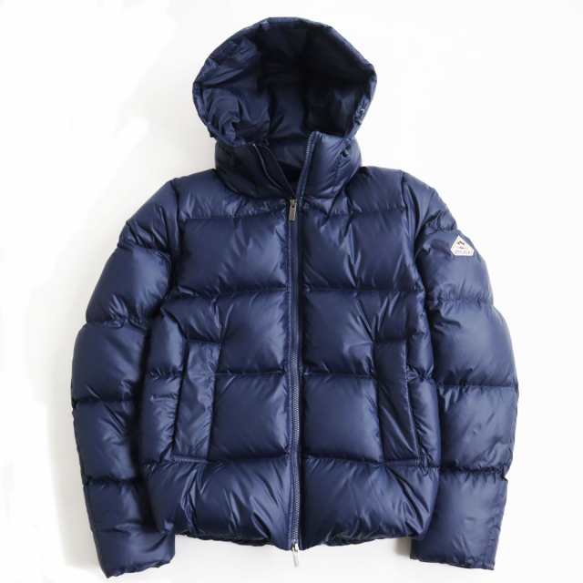 未使用品●定価71500円 PYRENEX ピレネックス CHALON JACKET HMM005 ロゴワッペン付き フーデッドダウンジャケット ネイビー S 正規品