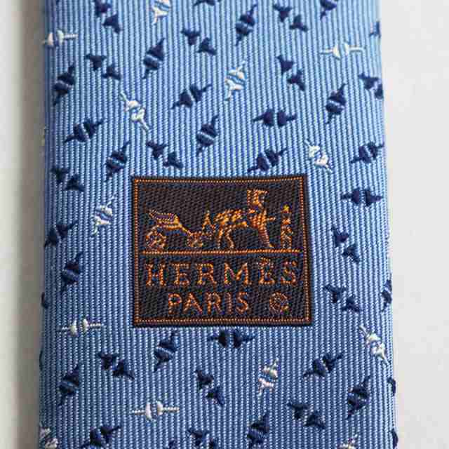 未使用品●HERMES エルメス CRAVATE SOIE LOURDE 8CM FLOAT YOUR BOAT 659180T シルク100％  ネクタイ CIEL/MARINE/BLANC フランス製 メン｜au PAY マーケット