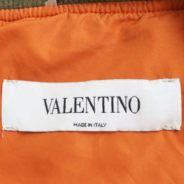 良品●VALENTINO×JAMIE REID ヴァレンティノ×ジェイミーリード NV0CI1614NK パッチボンバージャケット/MA-1 カーキ イタリア製 正規品