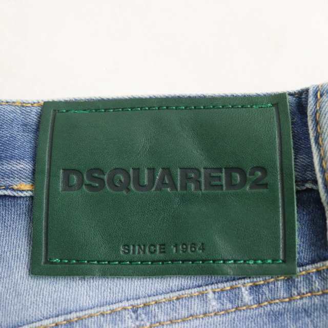 【ドンドン見直し】良品●DSQUARED2 ディースクエアード Slim jean クラッシュデニム/スキニーパンツ インディゴブルー 44 伊製 正規