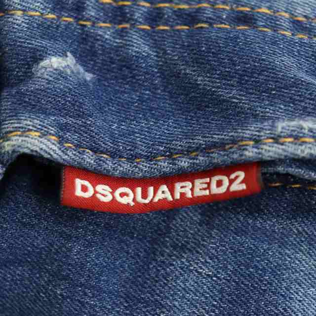 【ドンドン見直し】良品●DSQUARED2 ディースクエアード Slim jean クラッシュデニム/スキニーパンツ インディゴブルー 44 伊製 正規