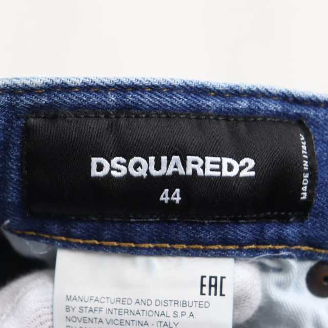 【ドンドン見直し】良品●DSQUARED2 ディースクエアード Slim jean クラッシュデニム/スキニーパンツ インディゴブルー 44 伊製 正規