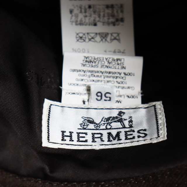 美品○HERMES エルメス ウール100％ カンガルー革 レザーベルト付き