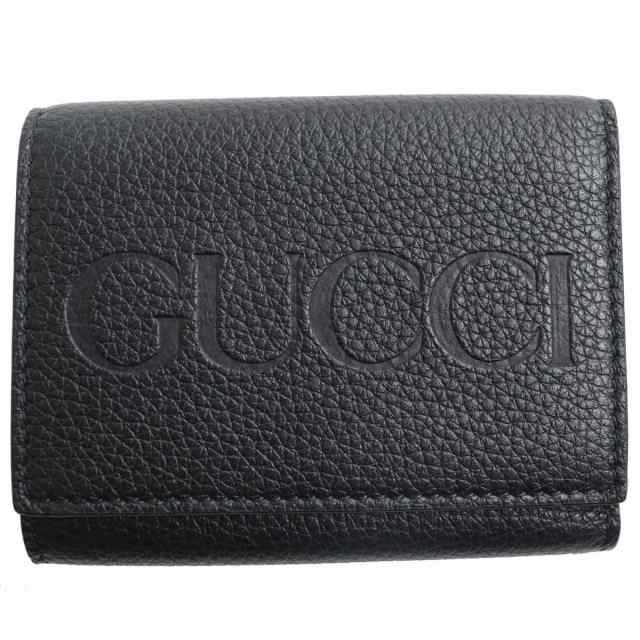 未使用品○定価90200円 GUCCI グッチ 731694 レザー ロゴエンボス