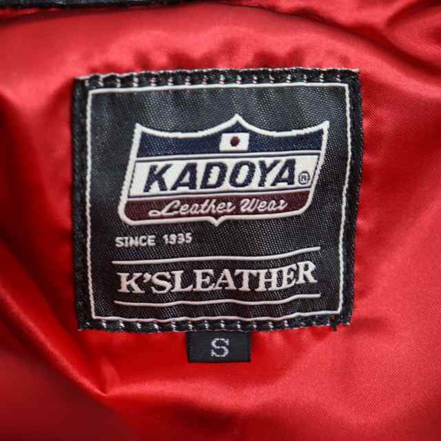 美品● K’S LEATHER KADOYA カドヤ LCSWLAS-304 スタンドカラー シングルライダースジャケット/レザージャケット ブラック  S メンズ｜au PAY マーケット