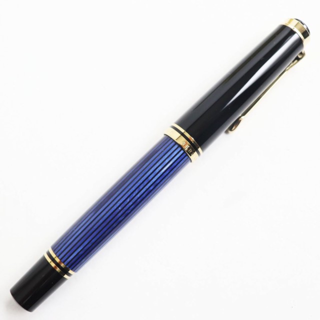 極美品●Pelikan ペリカン M600 スーベレーン ペン先14K EFニブ 吸引式 万年筆 ブルー×ブラック×ゴールド 箱/インク付き｜au  PAY マーケット