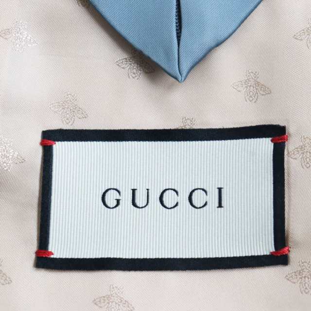 極美品○GUCCI グッチ 500782 チェック/裏地Bee柄 シングルジャケット