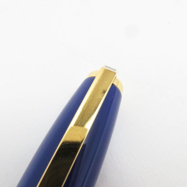 美品●S.T.Dupont エステーデュポン フィデリオ ラッカー ペン先14K EFニブ 万年筆 ブルー×ゴールド フランス製約135cmグリップ幅