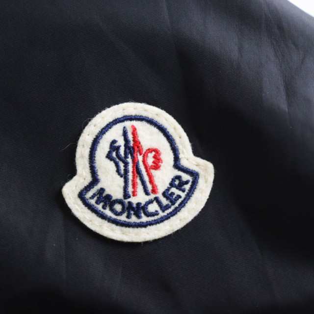 美品●22SS MONCLER モンクレール NECKER ロゴワッペン付き フーデッドダウンジャケット ブラック×トリコロール 4 正規品  メンズ｜au PAY マーケット