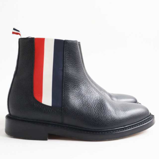 美品○THOM BROWNE トムブラウン レザー トリコロール サイドゴア ...