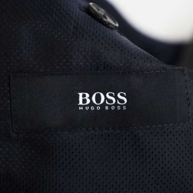 極美品●HUGO BOSS ヒューゴボス グアベロ社製SUPER120’s生地使用 シングルスーツ/上下セットアップ ダークネイビー 44 正規品  メンズ｜au PAY マーケット