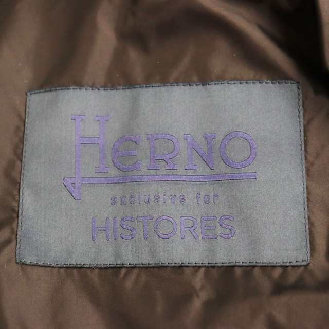 極美品●2021年製 HERNO ヘルノ PI0797U EXCLUSIVE FOR HISTORIES ウールナイロン切替 フーデッドダウンコート  ブラック 48 伊製 正規品｜au PAY マーケット