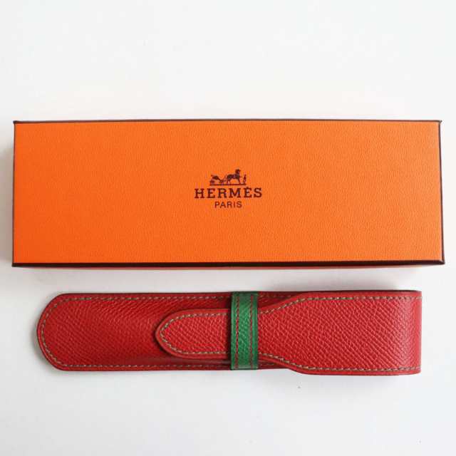 極美品○HERMES エルメス クシュベル バイカラー レザーペン