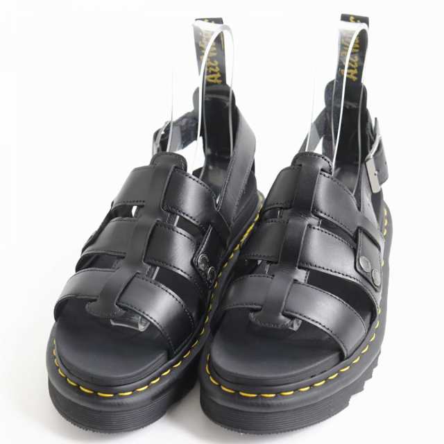 極美品●Dr.Martens ドクターマーチン TERRY／テリー 23521001 レザー フィッシャーマンサンダル／ストラップサンダル ブラック UK7 メンズ