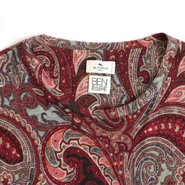 美品◆ETRO エトロ Ben Etro Essere クルーネック リヨセル ペイズリー柄 半袖Tシャツ XL マルチカラー メンズ イタリア製  正規品｜au PAY マーケット