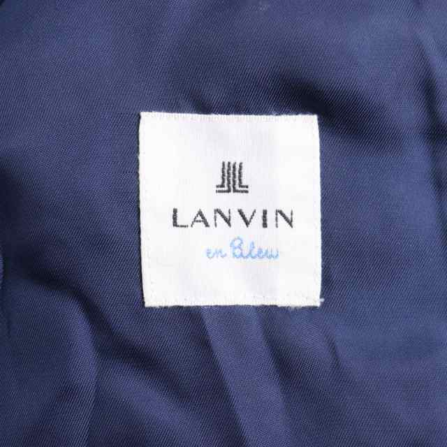 未使用品◇LANVIN en Bleu ランバンオンブルー ロゴボタン 織柄 ウール