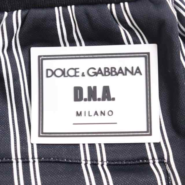 極美品◆DOLCE＆GABBANA ドルチェ＆ガッバーナ DNA ストライプ柄 ジャージ セットアップ ホワイト×ブラック 44 46 正規品  イタリア製｜au PAY マーケット