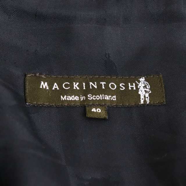 美品◇MACKINTOSH マッキントッシュ ヘリンボーン柄 ロゴボタン