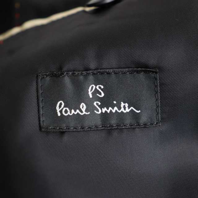 美品◆PS Paul Smith ポールスミス カシミヤ100％ ステンカラーコート/ロングコート ブラック L 正規品 メンズ オススメ