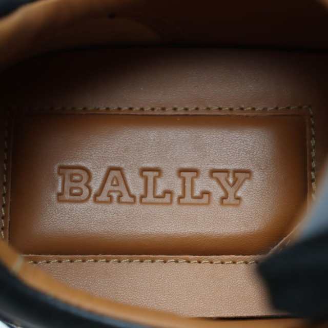 未使用品◆BALLY バリー GENK.O サイドロゴ スウェード使い レースアップ レザースニーカー/シューズ ブラック EU 8E/US 9D 箱・保存袋付き