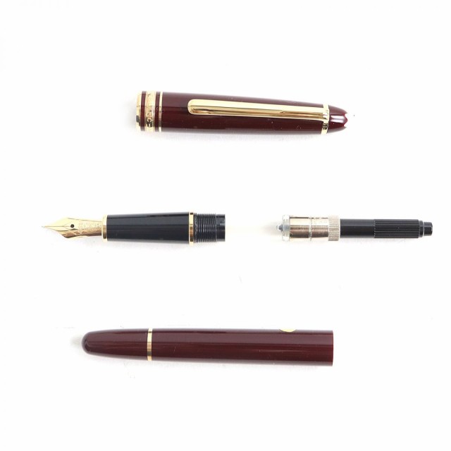 極美品◆MONTBLANC モンブラン マイスターシュテュック #144 ペン先14K Fニブ ホワイトスター 万年筆 ボルドー×ゴールド 独製 ケース付