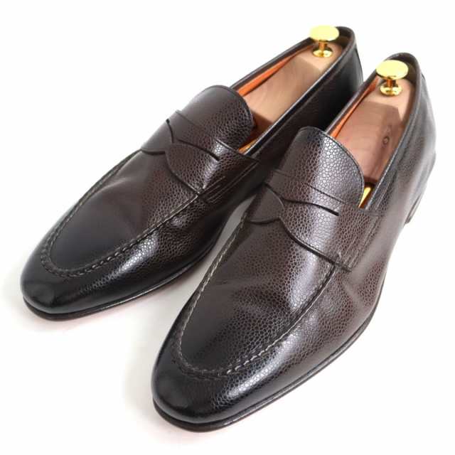 未使用品◇Santoni サントーニ 15609 Uチップ レザー コインローファー ...