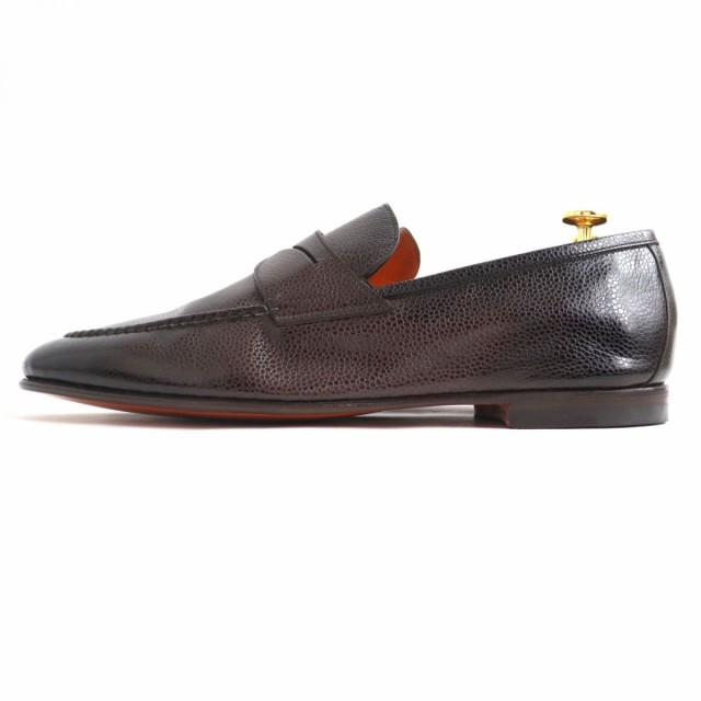 大幅値下げ】 Santoni(サントーニ) Uチップレザー コインローファー